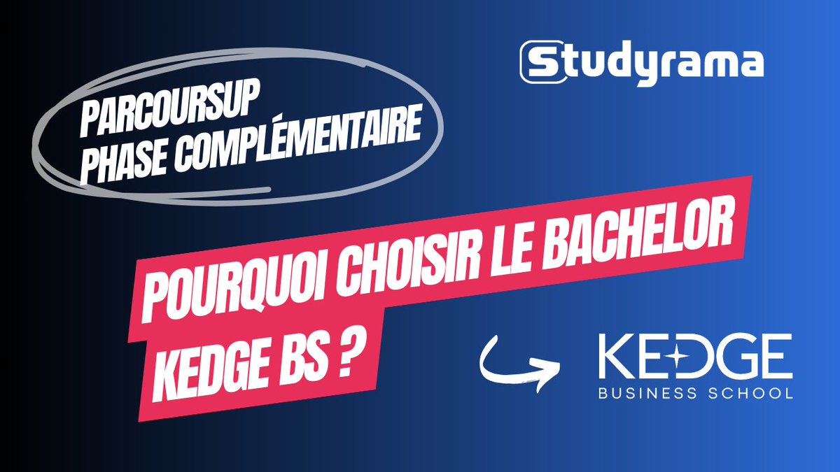 #parcoursup phase complémentaire : il est encore possible de choisir le bachelor de <a href="/KedgeBS/">KEDGE Business School</a> . Explications avec Isabelle Jehan, directrice des bachelors : programme, process d'admission, délais...
youtu.be/rhJTevamjLQ <a href="/Aprouille/">Aurélie Prouillac</a> <a href="/AurelyH/">Aurelie Heuga</a> <a href="/cecilejolly/">Cécile Jolly</a> <a href="/sylvieOjean/">Sylvie JEAN</a>