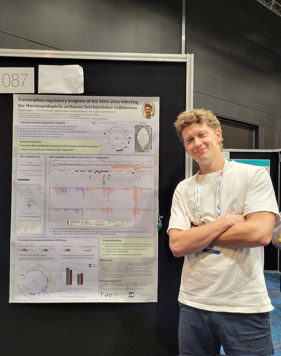 Wouter Magnus (@magnuswouter) on Twitter photo Extreme Virus alert! 🍋
Presenting an update of my work on transcription regulation in the SSV1-Saccharolobus interaction at <a href="/VoM_2024/">Viruses of Microbes 2024</a> tonight! Great conference so far 🤩 #vom2024 #archaea Extreme Virus alert! 🍋
Presenting an update of my work on transcription regulation in the SSV1-Saccharolobus interaction at <a href="/VoM_2024/">Viruses of Microbes 2024</a> tonight! Great conference so far 🤩 #vom2024 #archaea