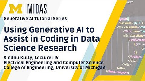📼 Tutoriales sobre la IA generativa por el <a href="/um_midas/">Michigan Institute for Data & AI In Society</a> 
Expertos de la UM nos cuentan cómo podríamos usar la IA generativa para mejorar los flujos de trabajo de investigación, la codificación, la creación de modelos personalizados y más. 
buff.ly/3xSXFkq 
#AI #GPT #ChatGPT