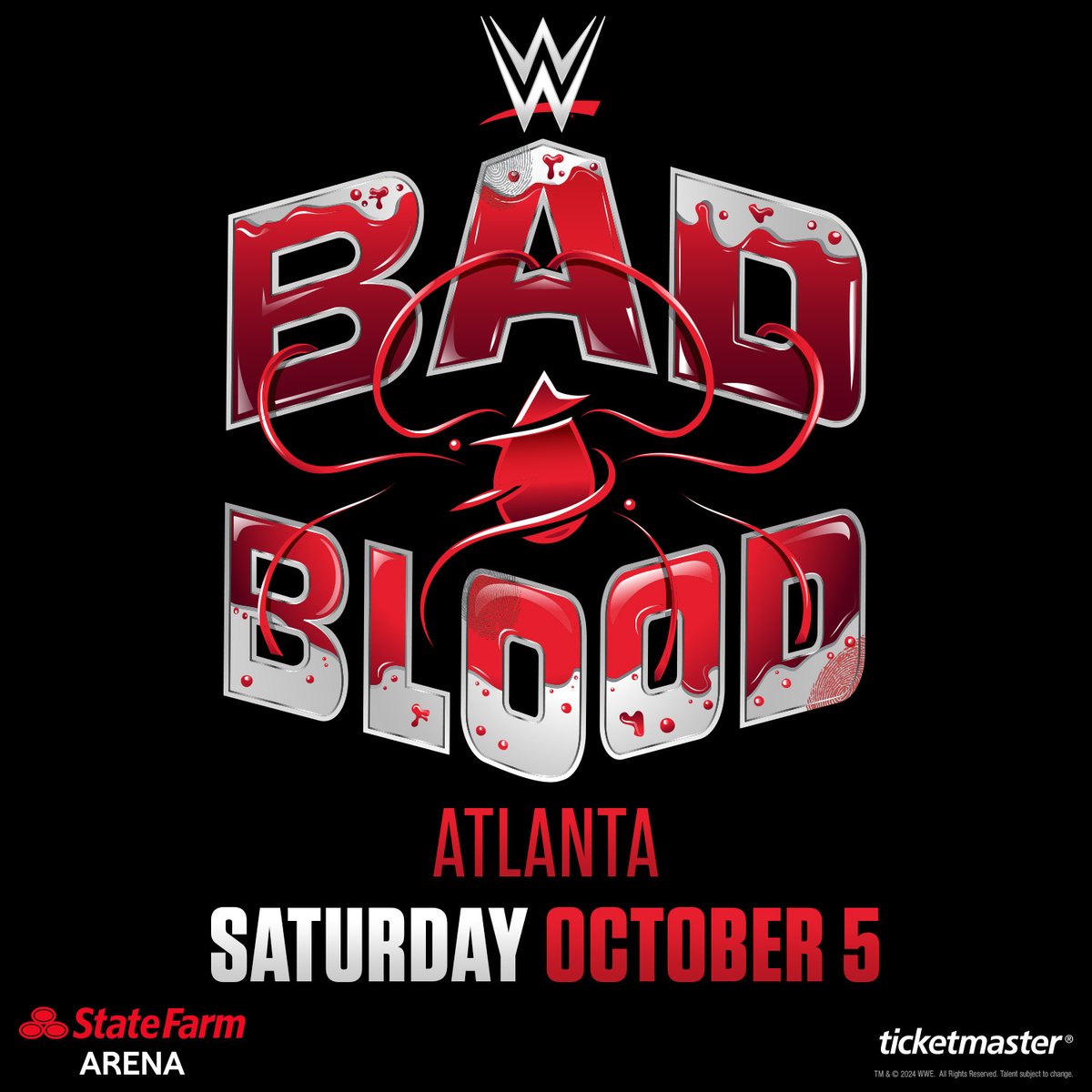 WWE's tweet photo. Atlanta, are you ready?! Bad Blood tickets are on sale now with presale code: WWE2024

🎟️: https://t.co/5tSDxmyhIc https://t.co/a5Ru25IAJA