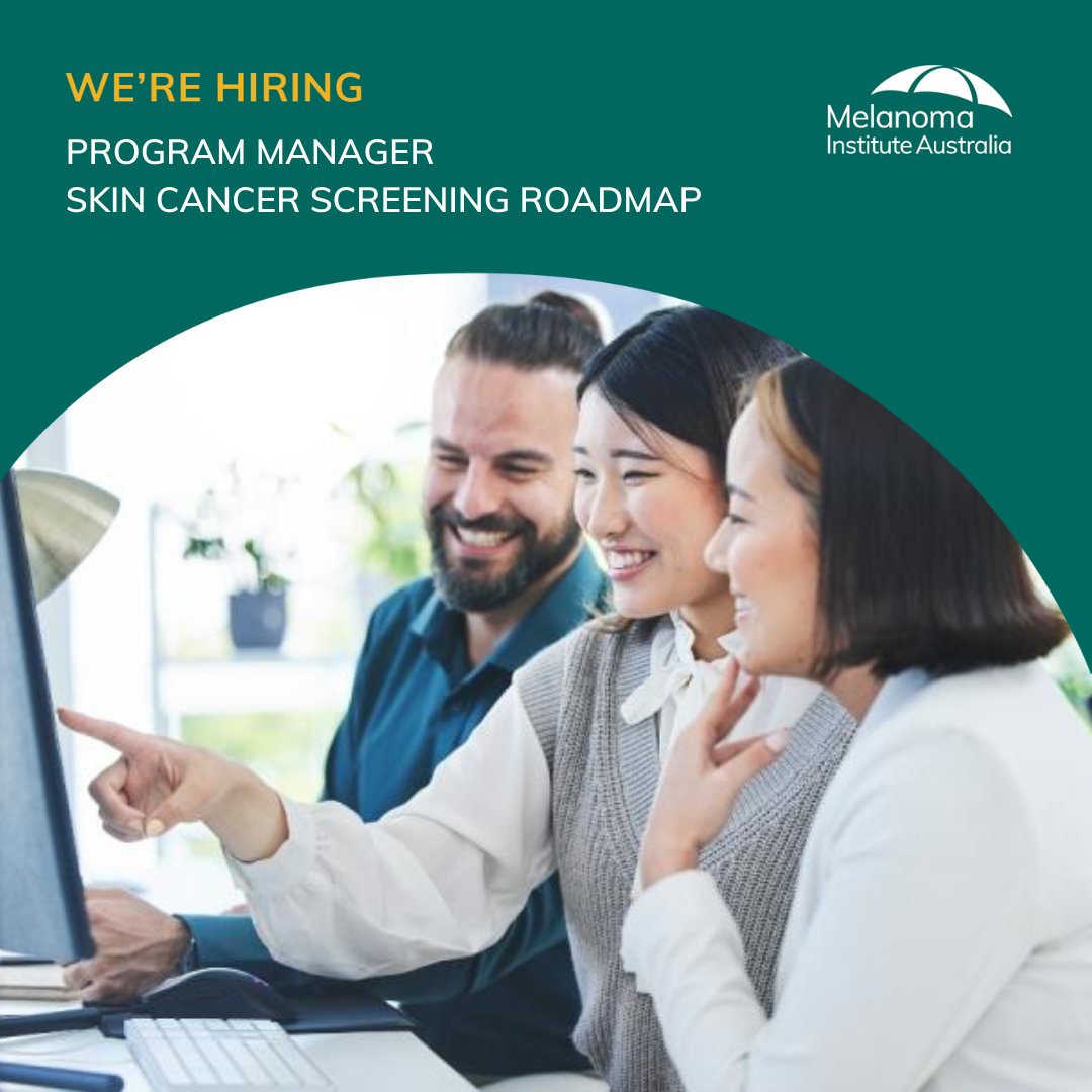 MelanomaAus's tweet image. Seeking #ProgramManager to oversee operational aspects of #SkinCancerScreeningRoadmap. Requires project mgt experience in research setting &amp;amp; strong skills in people mgt, comms, financial mgt &amp;amp; familiarity with ethics, grants &amp;amp; governance&amp;gt; bit.ly/4d370VU @CancerAustralia