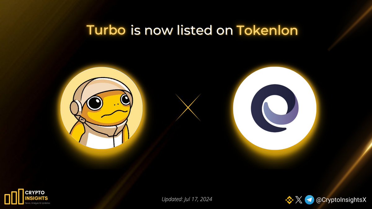 📢 @TurboToadToken $TURBO is now listed on @tokenlon #TURBO is a  community-driven cryptocurrency that be a leading meme coin with a unique  identity. The project was created entirely by AI, with the