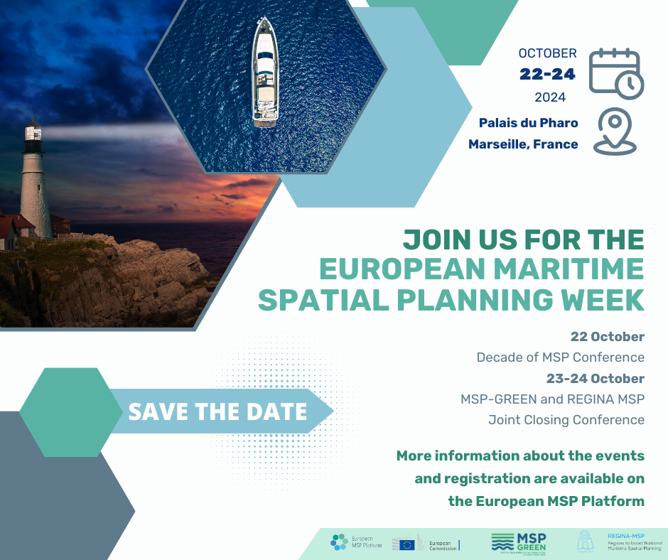 WestMedStrat's tweet image. 🚨Join the 1st European #MSPweek2024 !

☑️Learn about MSP achievements across European seas, discuss  policies, and strategise next steps

☑️Final conferences MSP projects @MSPGREEN22 and Regina-MSP

🗓️22-24 Oct | Marseille, France

Info &amp;amp; registration👉shorturl.at/Ow0Ew