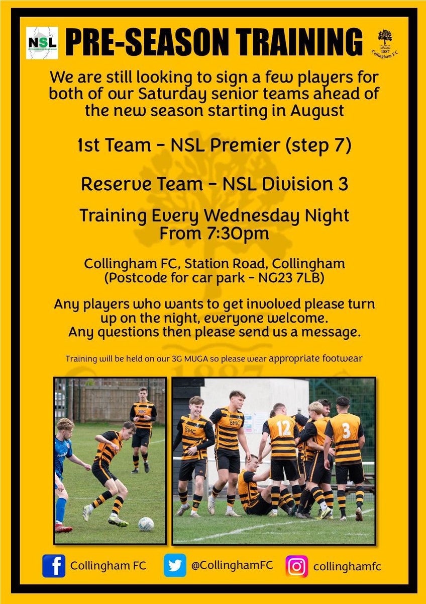 🏃‍♂️⚽Training for our 1st &amp; res teams is tonight and we are still looking for some additions to both squads.

⭐️We are still also looking for someone to join our 1st team management/coaching set-up so please message us if you are interested.