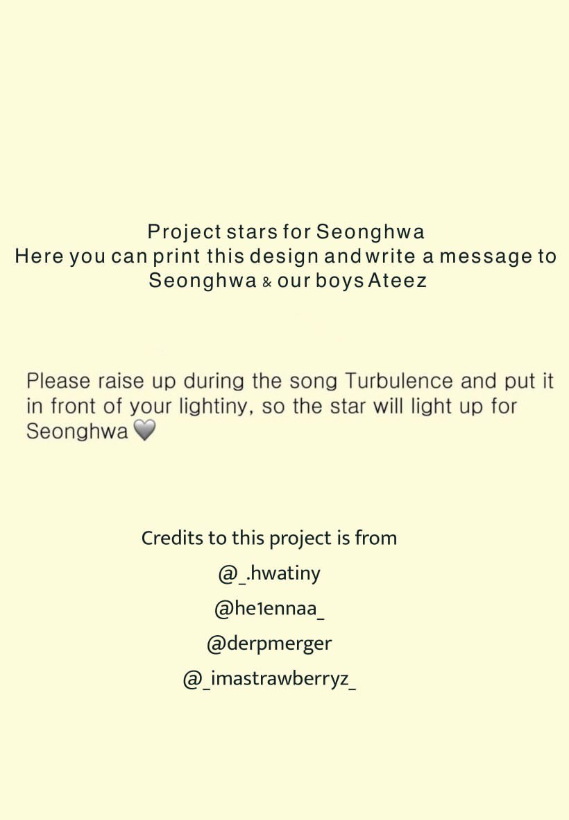 xhpp9wcjqb's tweet photo. CALL ALL LA ATINY!!🍓 

For the upcoming ateez LA dates, a few of us Atiny @_hwatiny @derpmerger made Project Stars for seongwha who recently received some unfortunate news about a family member passing. For this to happen, we would love if ATINY printed the copy that@derpmerger https://t.co/fI5bQOhuAy