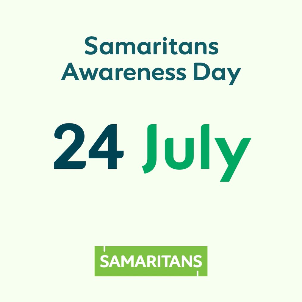 Save the date! 📅 

Next Wednesday is Samaritans Awareness Day 🙌

We'll be letting everyone know that we're here 24/7 to listen on 116 123 💚