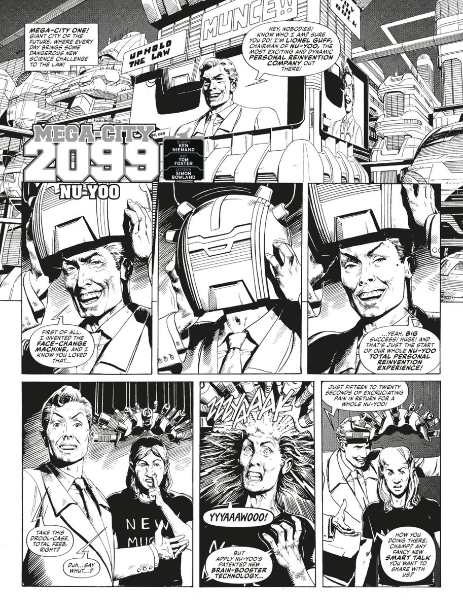 I drew a Mega-City 2099 story for this month's Judge Dredd Megazine (out today). The first page is already out in previews, so I guess it's okay to share.

Script by Kenneth Niemand and first-class lettering by <a href="/SimonBowland/">Simon Bowland</a> 

<a href="/2000AD/">2000 AD Comics</a> <a href="/JudgeDredd/">Judge Dredd</a>
