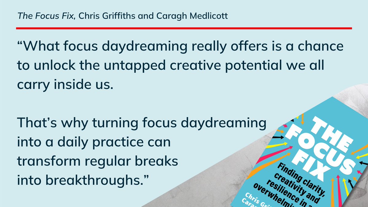 Kogan Page Publishing (@koganpage) on Twitter photo #Inspiration can be tricky to find, and even trickier to hold on to.
Discover how daydreaming can make you more #creative, innovative and resourceful, in '#TheFocusFix' by <a href="/GriffithsThinks/">Chris Griffiths</a> and <a href="/CaraghMedlicott/">Caragh Medlicott</a>: bit.ly/3KhYENP #Inspiration can be tricky to find, and even trickier to hold on to.
Discover how daydreaming can make you more #creative, innovative and resourceful, in '#TheFocusFix' by <a href="/GriffithsThinks/">Chris Griffiths</a> and <a href="/CaraghMedlicott/">Caragh Medlicott</a>: bit.ly/3KhYENP