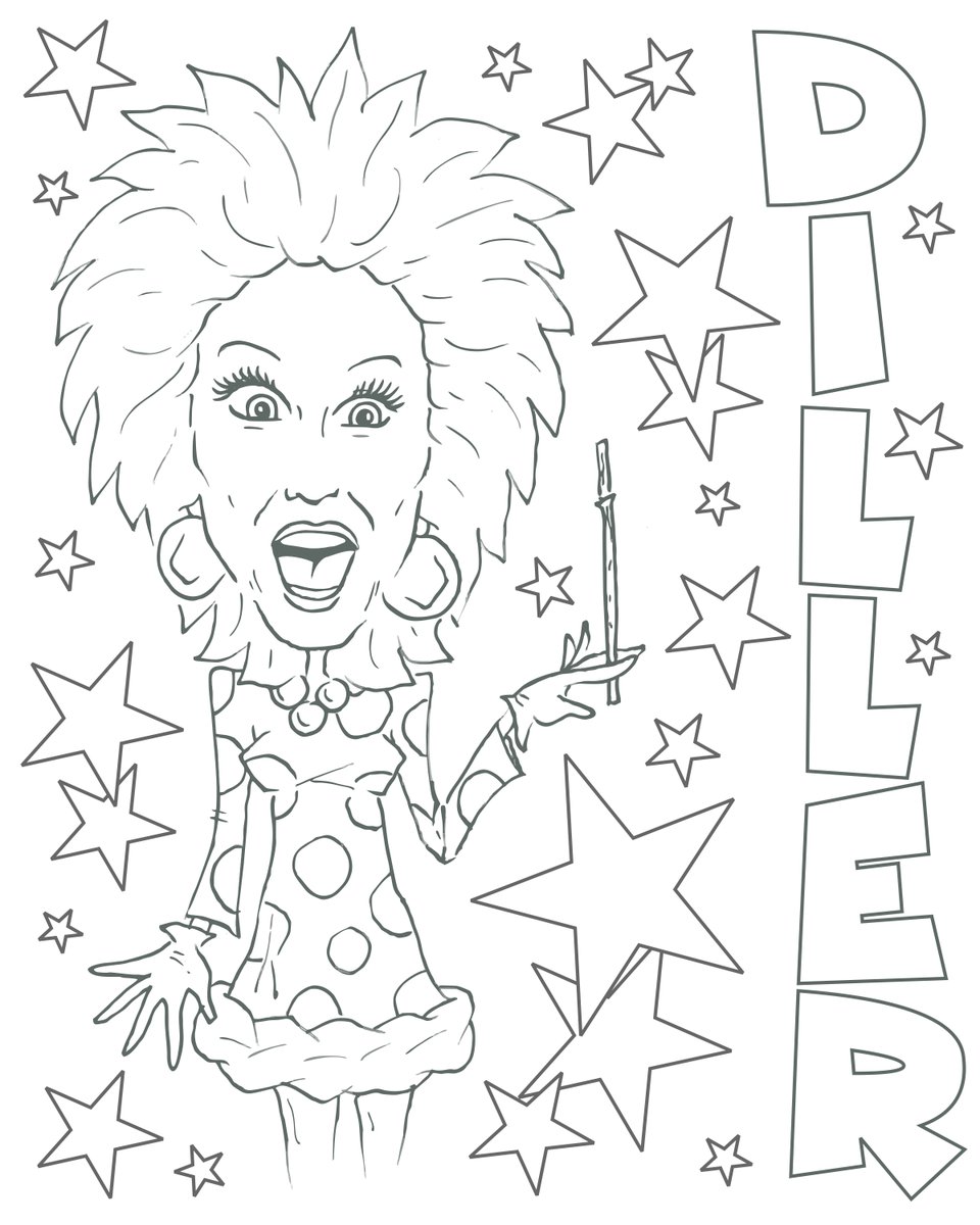 _scottclarke's tweet photo. Celebrating PHabulous PHYLLIS Diller's Birthday today with these toons and coloring page(for any age)!

#phyllisdiller #fang #scottclarkeart #artribute #classiccomedienne https://t.co/KQ9gfTnnxX