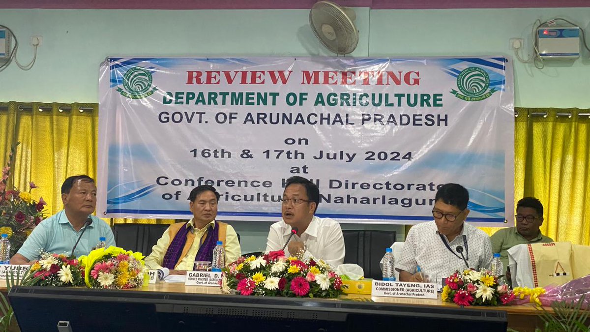 wangsu_d's tweet photo. Reviewed development activities of Agri dept on Tuesday. Urged officers of state govt and KVKs to work as team for overall development. Advisor Talem Taboh and Commissioner Bidol Tayeng also attended. Urged all to protect native germplasm of the state as a primary responsibility. https://t.co/3dMopVU5wJ