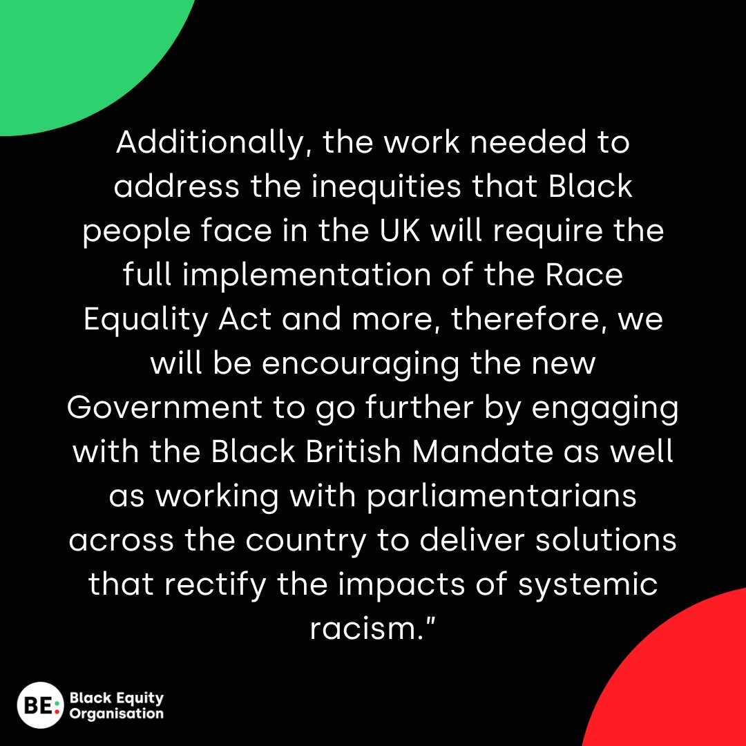 We warmly welcome the announcement of the proposed Race Equality Act in today's King's Speech. Read our statement.

#KingsSpeech #RaceEqualityAct #BlackBritishMandate #SystemicRacism #EqualityAct2010 #UKParliament