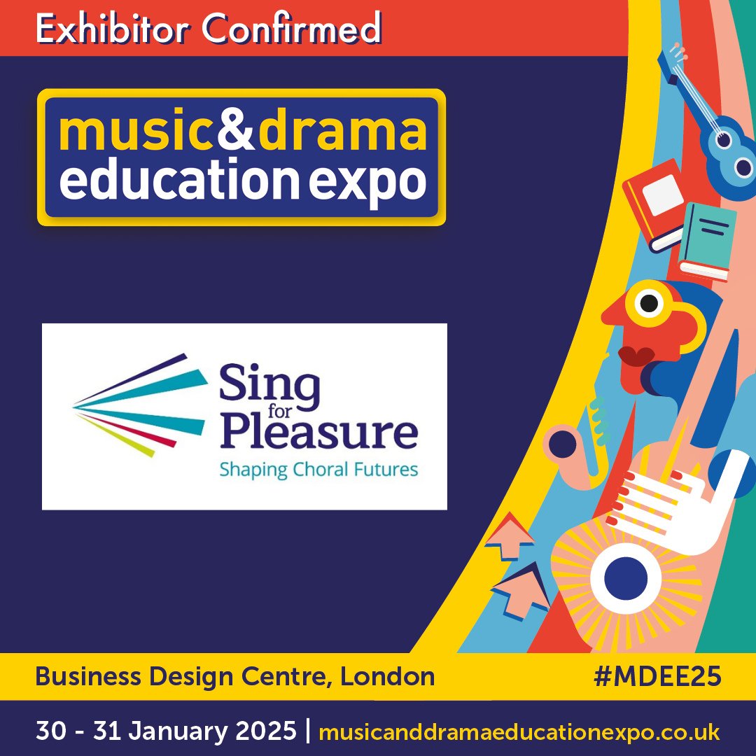 Thrilled to announce @SingForPleasure will be at the #MDEE25!  

Sing for Pleasure is a leading charity which supports the UK's vibrant choral scene by encouraging the enjoyment of singing for adults and children from all walks of life.

Learn more: ow.ly/r5W550SE7yO