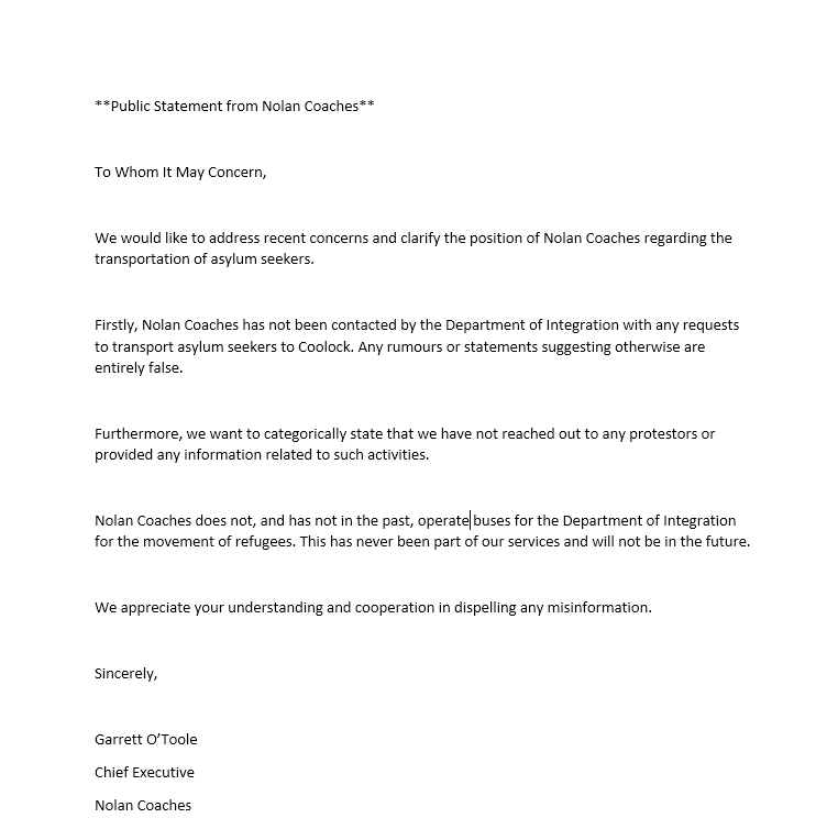 NolanCoaches's tweet photo. Please see below a statement from Nolan Coaches on false information being spread on Social Media. https://t.co/P7zgD03vpW
