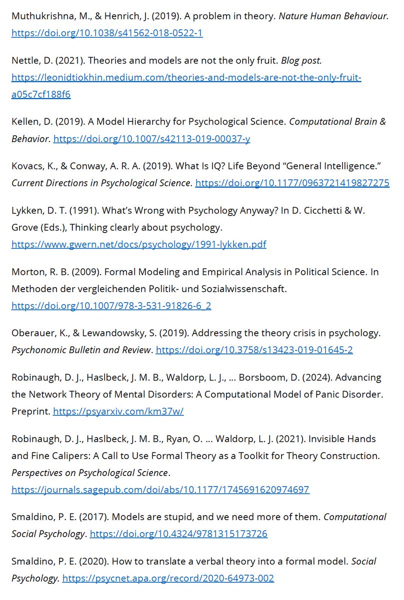 EikoFried's tweet photo. Giving a talk today at IMPS on building bridges between psychometrics island &amp; psychology mainland; slides here (https://t.co/Fu0yi7bN1X).
I stress the importance of theory building &amp; testing, so I also updated my intro reading list on the topic: 
➡️https://t.co/eKOe9yh7pp https://t.co/yXTpNS9Cck