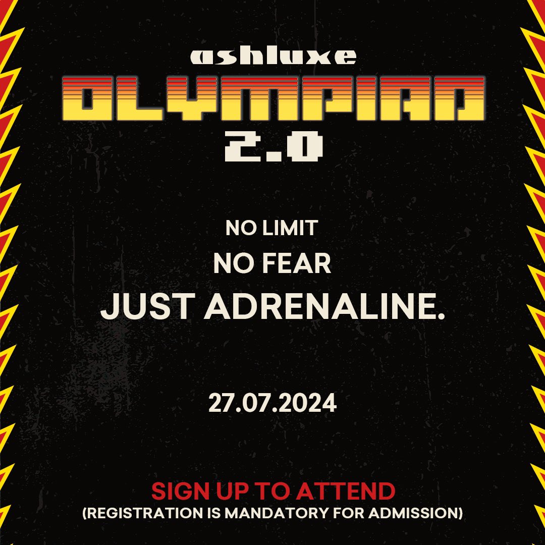 NO LIMIT, NO FEAR. JUST ADRENALINE.

OLYMPIAD 2.0 
27.07.2024
📍🇳🇬LAGOS NIGERIA 

SIGN UP TO ATTEND. LINK IN BIO