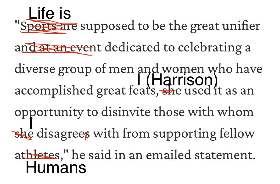 Helped out #HarrisonButker with a few edits to his statement on <a href="/serenawilliams/">Serena Williams</a> (amazing) commentary.