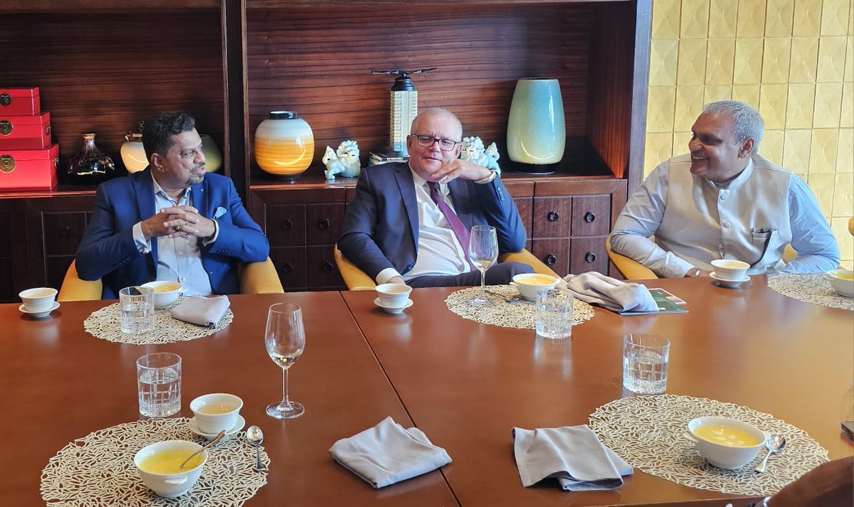 Had a very good interaction with Former Prime Minister of Australia  Mr Scott Morrison. Appreciate his views on strengthening QUAD as well as Strengthening bonds between India and Sri Lanka.