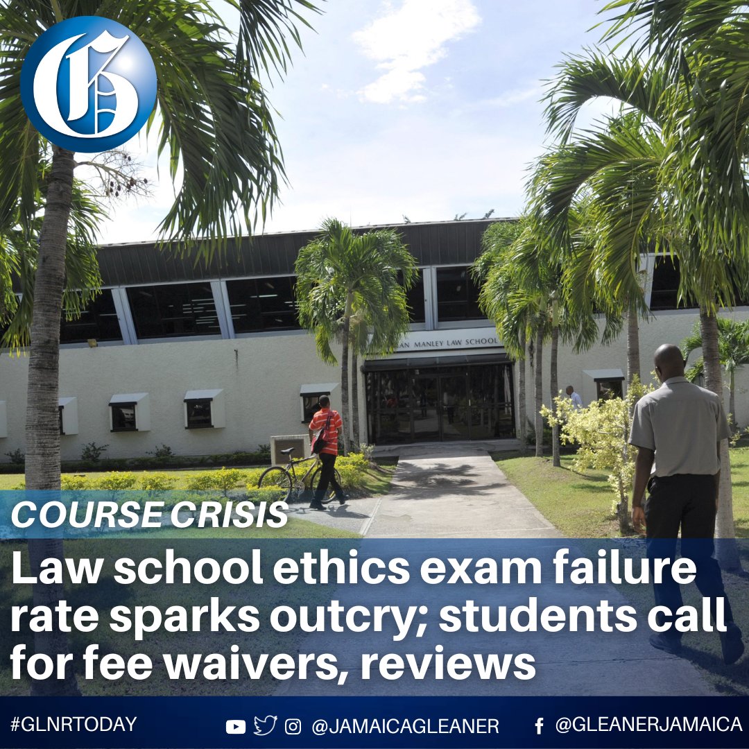 JamaicaGleaner's tweet photo. Dozens of year two students at the Norman Manley Law School are crying foul following the results received for the institution’s course in ethics for the legal profession that show an “alarming” number of failures.

Read more: https://t.co/EYAHwL2izz #GLNRToday https://t.co/QzrxyWkWGt