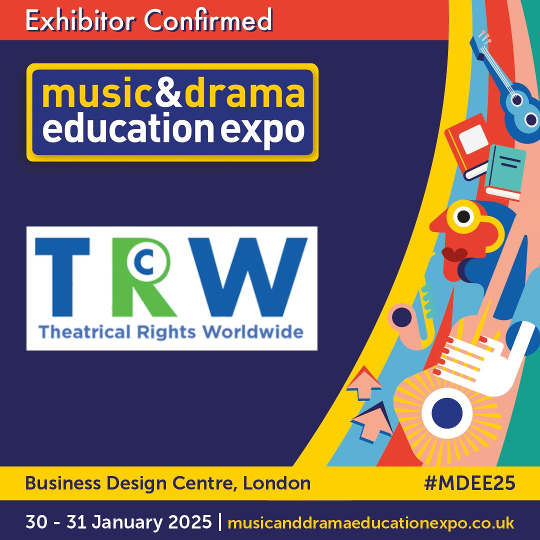 Music & Drama Education Expo (@musicedexpo) on Twitter photo Thrilled to announce <a href="/TRWShowsUK/">Theatrical Rights Worldwide</a> will be at the #MDEE25!
Theatrical Rights Worldwide is a leading licensor, proudly representing musicals and plays from Broadway, Off-Broadway, and the West End.
Learn more: ow.ly/ecfK50SE7RT Thrilled to announce <a href="/TRWShowsUK/">Theatrical Rights Worldwide</a> will be at the #MDEE25!
Theatrical Rights Worldwide is a leading licensor, proudly representing musicals and plays from Broadway, Off-Broadway, and the West End.
Learn more: ow.ly/ecfK50SE7RT