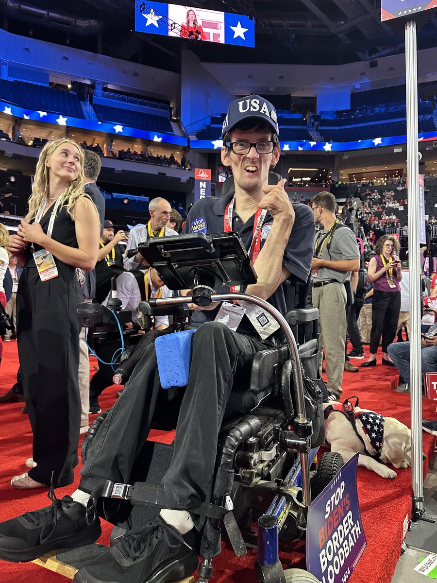 Excited to arrange having my friend Brian Smith from Winnebago County with us on the floor of the #RNCConvention, there’s no #GOP volunteer more patriotic and this is a dream come true for him. <a href="/wisgop/">Wisconsin GOP</a> #wispolitics