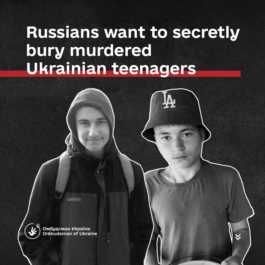 ‼️Russia is refusing to return the bodies of two tortured and executed Ukrainian children!

According to data from human rights defenders Tygran Hovhannisyan
was brutally tortured for 5 days and demanded to confess to preparing sabotage.