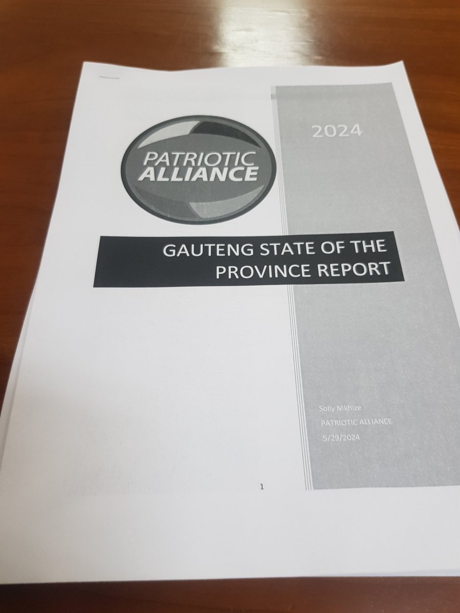G_Man_56684's tweet photo. Patriotic Alliance Gauteng State of the Province Report 💚🙏💚 https://t.co/FWTUa3IsGq