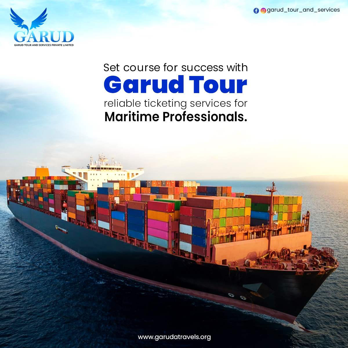 Garudtravels's tweet image. Embark on a journey towards success with Garud Tours' dependable ticketing services tailored for maritime professionals. Leave no voyage uncharted! 
#GarudTours #ticketingservices #maritimeprofessionals #successahead #reliabletravelpartner