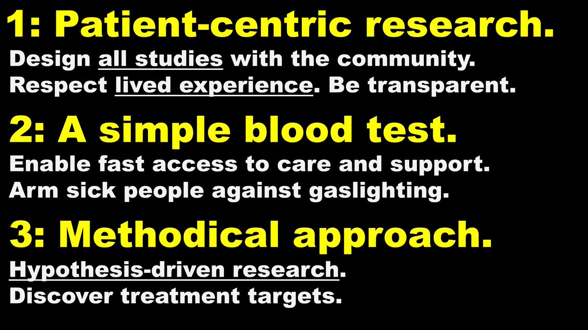 My 3 step vision and dream to defeat Long COVID and ME/CFS.

We need accountable and rigorous research more than ever. We need frontline tools to arm patients with agency and dignity NOW. 

If you endorse this vision, please retweet and fight for it with me.

#LongCOVID #MECFS