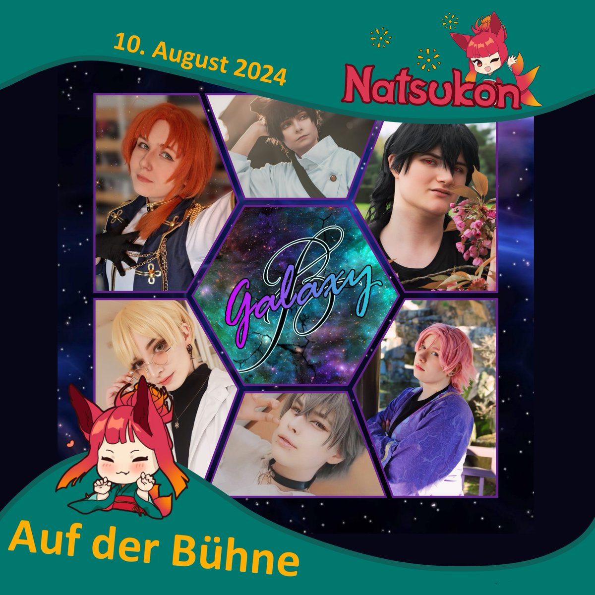 ✨️ 𝔾𝕒𝕝𝕒𝕩𝕪-𝔹 𝕒𝕦𝕗 𝕕𝕖𝕣 ℕ𝕒𝕥𝕤𝕦𝕜𝕠𝕟 𝔹ü𝕙𝕟𝕖! 🎉

Wir freuen uns, euch einen weiteren Teil unseres Bühnenprogramms präsentieren zu dürfen. Lasst euch von dieser Showgruppe begeistern und mitreißen! 🤩

natsukon.de/tickets/