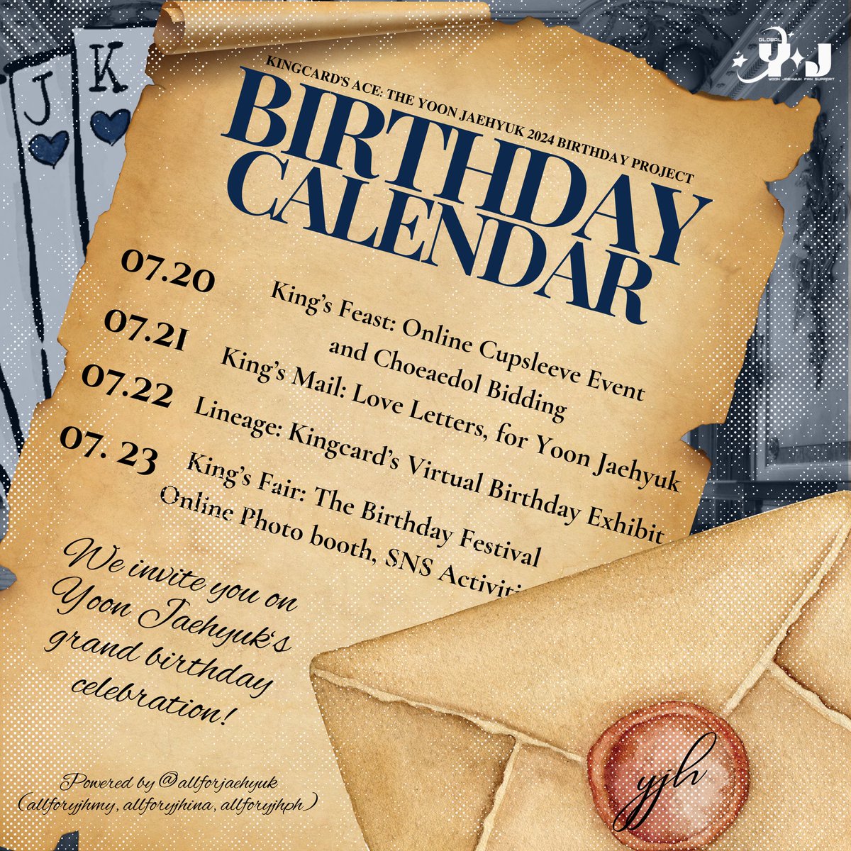 🃏𝐊𝐈𝐍𝐆𝐂𝐀𝐑𝐃’𝐒 𝐀𝐂𝐄: 𝐓𝐇𝐄 𝐘𝐎𝐎𝐍 𝐉𝐀𝐄𝐇𝐘𝐔𝐊 𝟐𝟎𝟐𝟒 𝐁𝐈𝐑𝐓𝐇𝐃𝐀𝐘 𝐏𝐑𝐎𝐉𝐄𝐂𝐓🃏

We invite you on Jaehyuk’s grand birthday celebration! Refer on the birthday calendar for the 4-day long activities.

#YOONJAEHYUK #윤재혁 
#ユンジェヒョク <a href="/treasuremembers/">TREASURE</a>