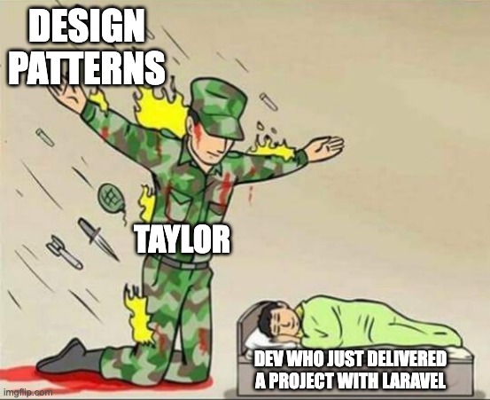 PovilasKorop's tweet photo. I realized why design patterns are hard to understand in practice with Laravel.

Patterns are mostly about OOP and creating classes/interfaces with some repeating logic.

In Laravel, the framework itself already abstracts almost all interactions with interfaces/OOP for us.

How often do you need to manually create `new Abc()` classes in Laravel?

You mostly need to just USE them, right?

- User::where()->get();
- store(Request $request);
- return redirect()->route();
- etc.

And if you need separate classes/drivers like sending Slack/Email, you can CONFIGURE them:

- .env or config/xxxx.php values
- Type-hinting which class to use
- Notification toEmail, toSms, toWhatever

As a result, developers mostly don't need to actively create classes.

And even more rarely have to think about any design patterns.

Cause almost all patterns are already inside the framework, we just need to USE them.

Thank you, Taylor.