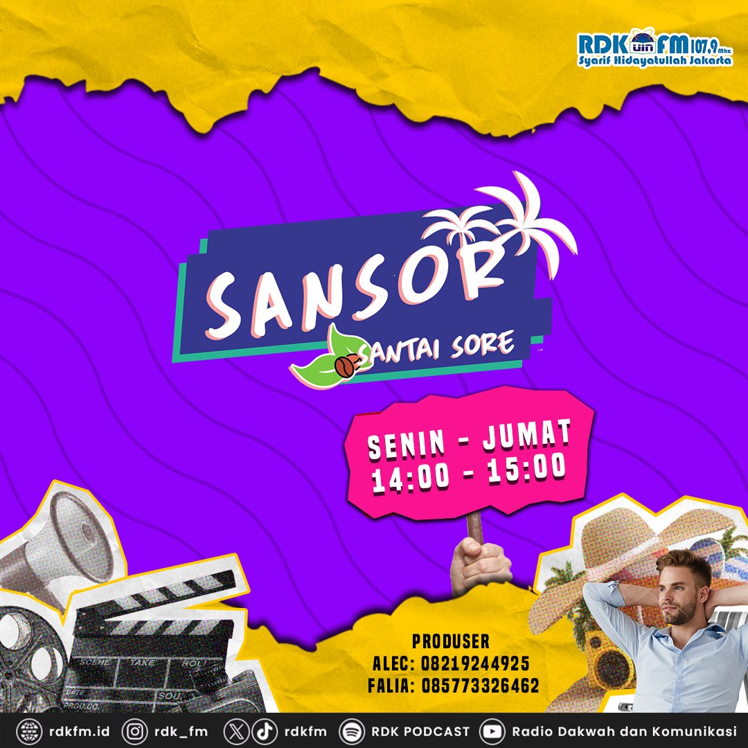 RDKFM's tweet image. Hallo Balamuda!!! Selamat sore, balik lagi di #SANSOR tetap santai disantai sore bareng Syauqi dan juga Miftah nih Balamuda. So stay tuned terus di #RDKFM