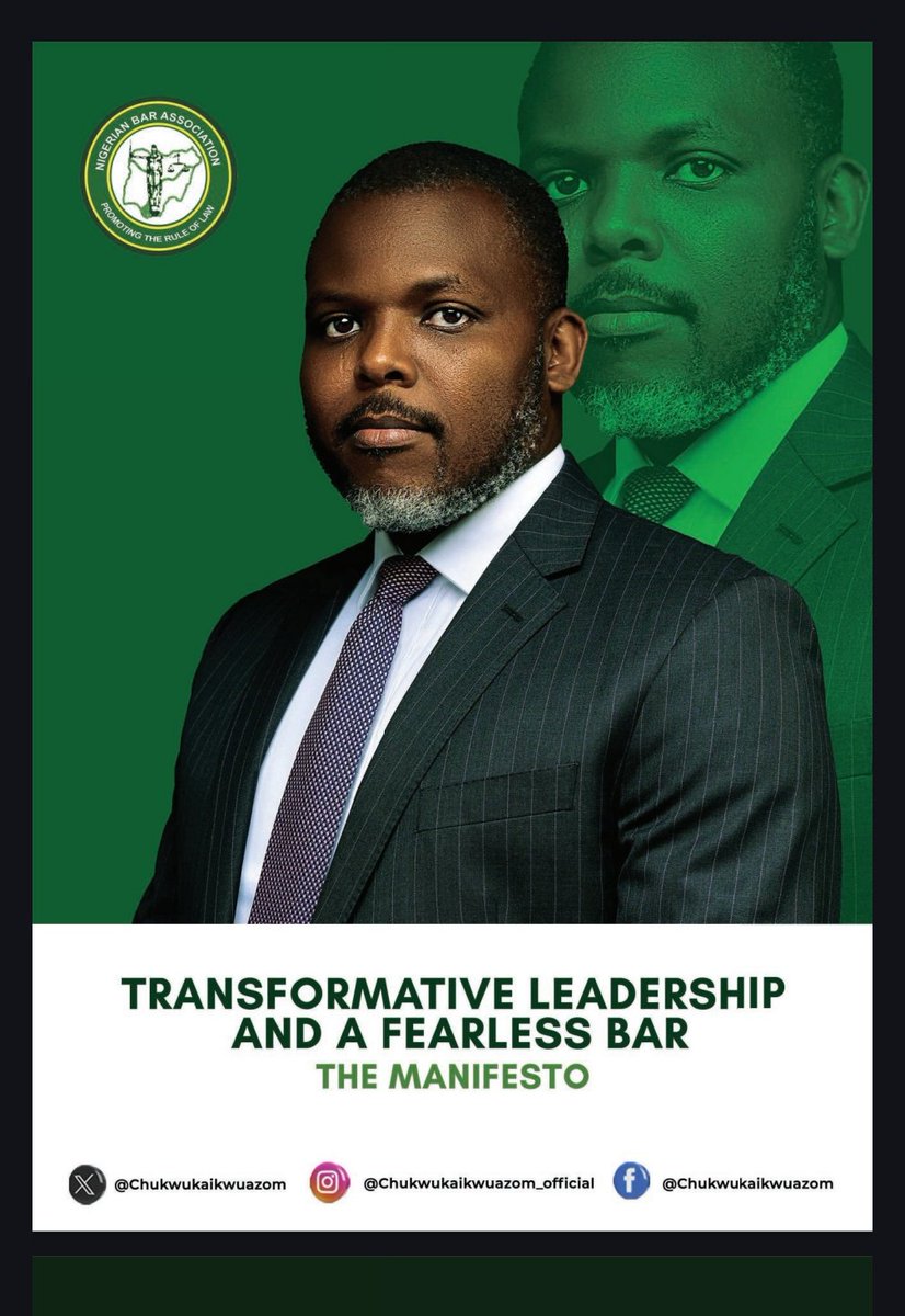 Oluwanonso_Esq's tweet photo. I'm happy to support and endorse Chukwuka Ikwuazom SAN who is licensed to practice law in both New York and Nigeria as the next President of the Nigerian Bar Association.  

Chuka Ikwuazom won't see a good thing like how to upskill, how to increase earning capacity, or how to position yourself to enjoy a good life and hide the update from younger lawyers.

If it's about being passionate in Nigerian Legal Practice,  he has paid his dues as both a Litigator (SAN) and in transactional Practice (as a tax expert). 

As the former Chairman of NBA Lagos Branch,  he directly introduced transparency in financial management and was the brains behind continuing legal education now known as ICLE. His record as NBA Lagos Branch Chairman was so good that most of his innovations were transported to the national administration.  

Chukwuka Ikwuazom is not here to do trial by error or play Naija politics. He's ready to work and make sure you guys are proud of being lawyers. E go show for your body and salary.