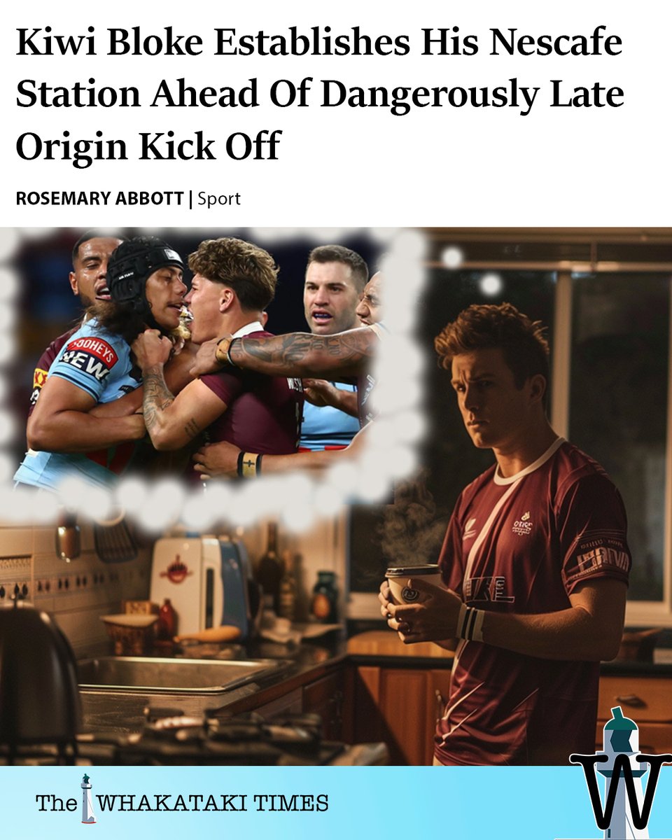 WhakatakiTimes's tweet photo. SOMEBODY THINK OF THE KIWIS

Queensland supporter Mark Hickey, 33, is sitting down with his second cup of coffee , preparing for the State of Origin decider at Suncorp Stadium. The game is scheduled to kick off at 10:05 PM NZ.

https://t.co/fbjGNbs2xn https://t.co/iLA2MDeBb6