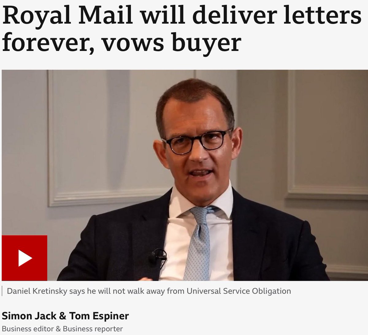 Czech billionaire who wants to buy Royal Mail promises to keep the universal service obligation to deliver to every UK address, six days a week, for one price bit.ly/3Lt2eVS he doesn’t mention that the price could be £12.95 and still fulfil that promise!