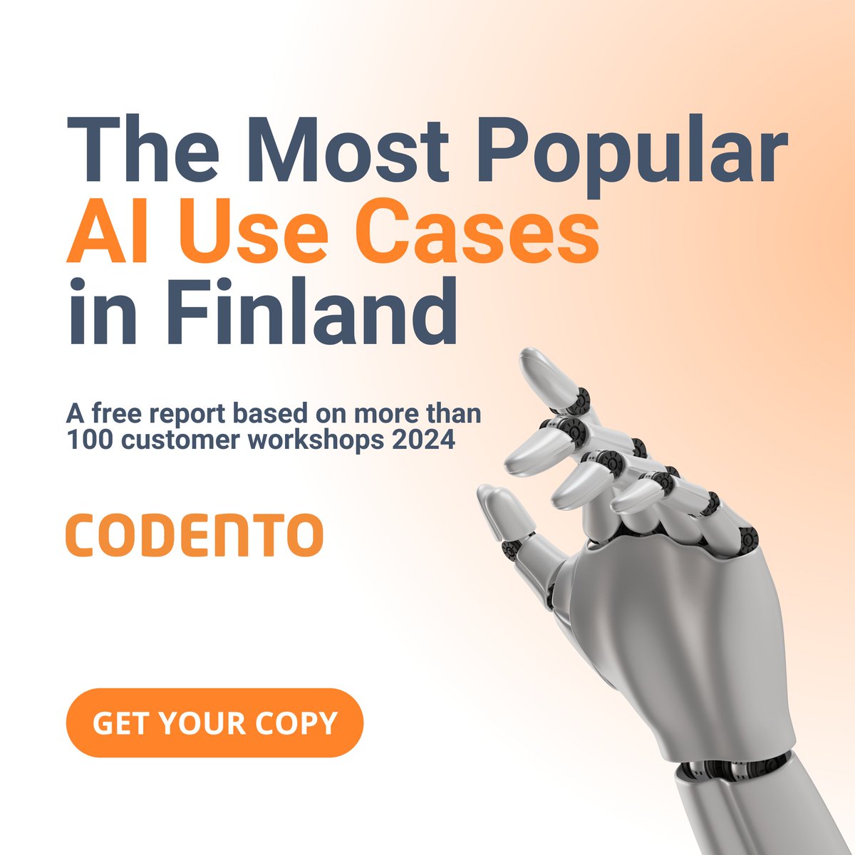 codento's tweet photo. 🔶 Eager to know the most popular #AI use cases in Finland? 🔶 The hunger for efficiency overshadowed growth in #Codento's 100 #AIWorkshops - AI should also be used to promote new business models.

Download the free report now:
https://t.co/IacU336yA5 https://t.co/bOfstLiKYL
