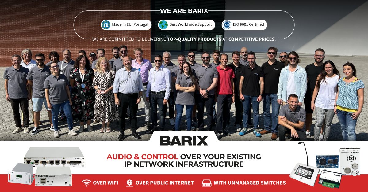 📢 **Barix Value Proposition**: 
Barix provides building blocks and solutions for audio &amp; control over IP. Our strength lies in highly competent pre-sales and post-sales support, helping OEMs and system integrators define and validate system concepts and solutions.

🇪🇺 #MadeinEU