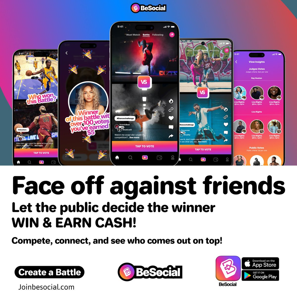 Join the BeSocial Movement! A community full of Laughs, Monetization, Battle Challenges and more. 

Create your BeSocial Account and claim your username today #Joinbesocial #besocial #besocialapp #battlechallenge ⚔️🏆🥇 #Share