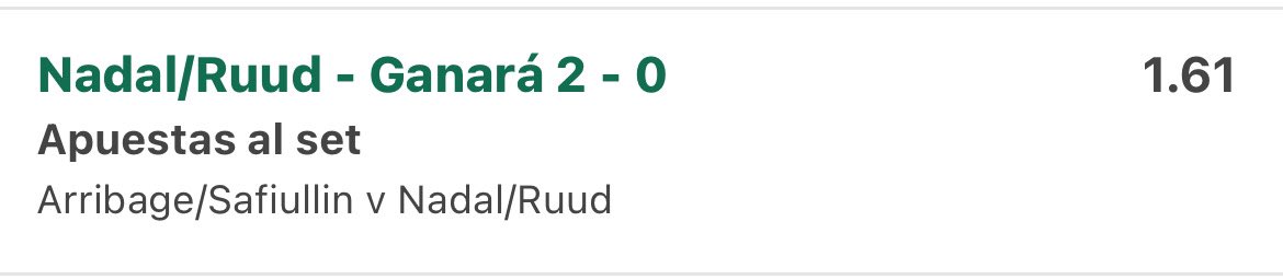 Pronosticador15's tweet image. Tendremos un gran miércoles! A por todas

#combinada #nadal #ruud