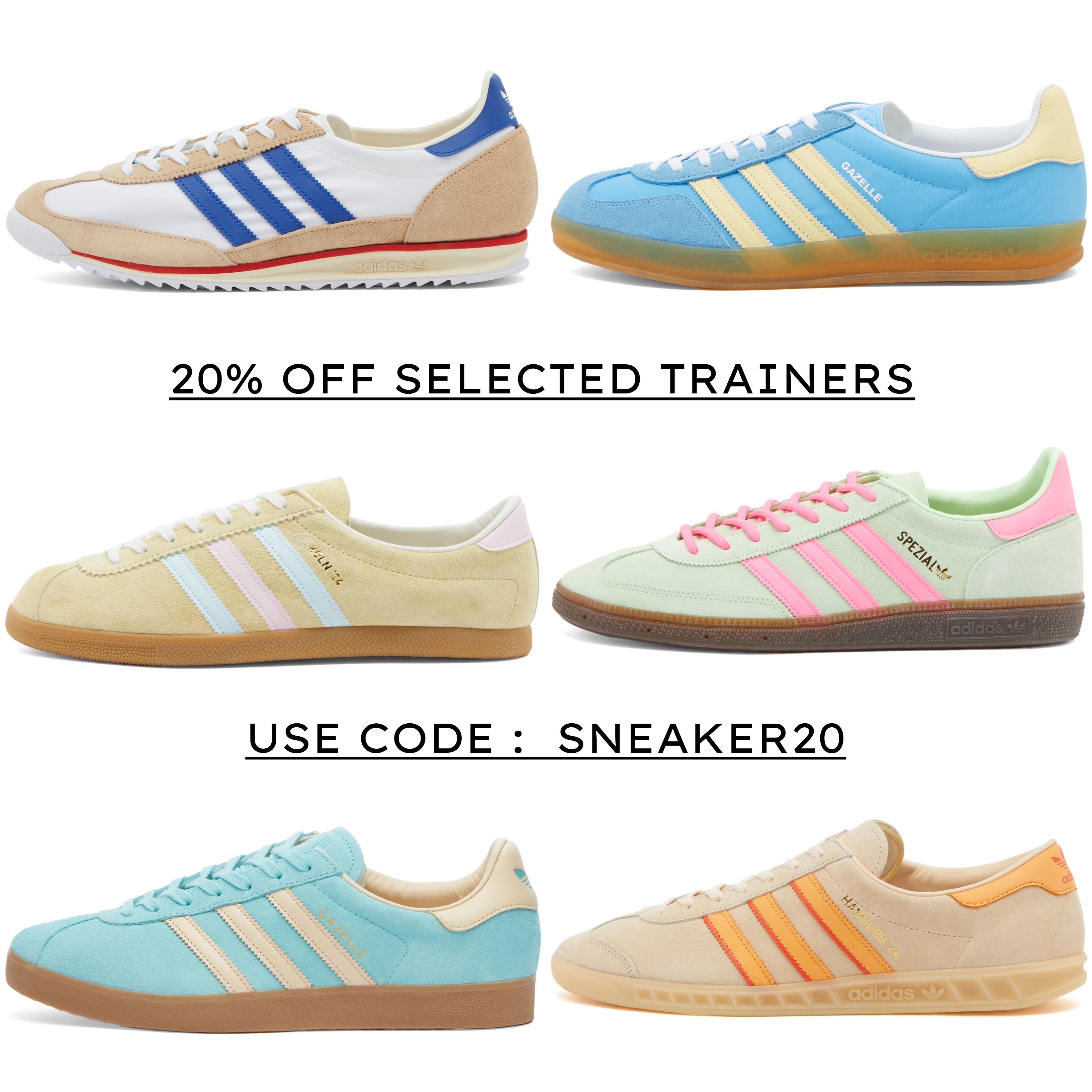 Adidas 20 off code sale
