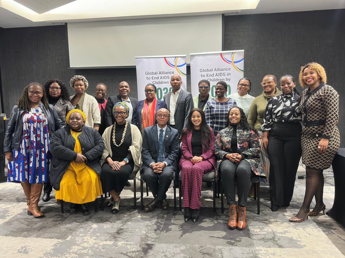 UNAIDS_ZAF's tweet photo. Exciting strides made yesterday with the Global Alliance to End AIDS in Children, w/UNAIDS, @SA_AIDSCOUNCIL & key partners! Together with @DBE_SA, @DWYPD_ZA, @HealthZA , @CDCgov, @PEPFAR, @ELMAPhilanthro & more, we're committed to an #AIDSFree generation. https://t.co/DbKgKxnrY1