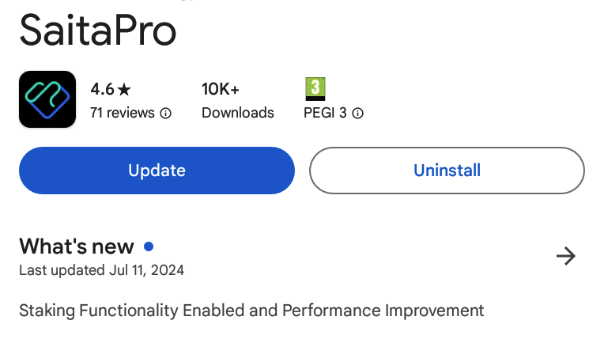 StygianOne's tweet image. Nice new update for #SaitaPro is available for Android.

Not sure about Apple, but we know that updates should be going there without any issues.

So staking directly in SaitaPro.

Nice

#SaitaChain updates.