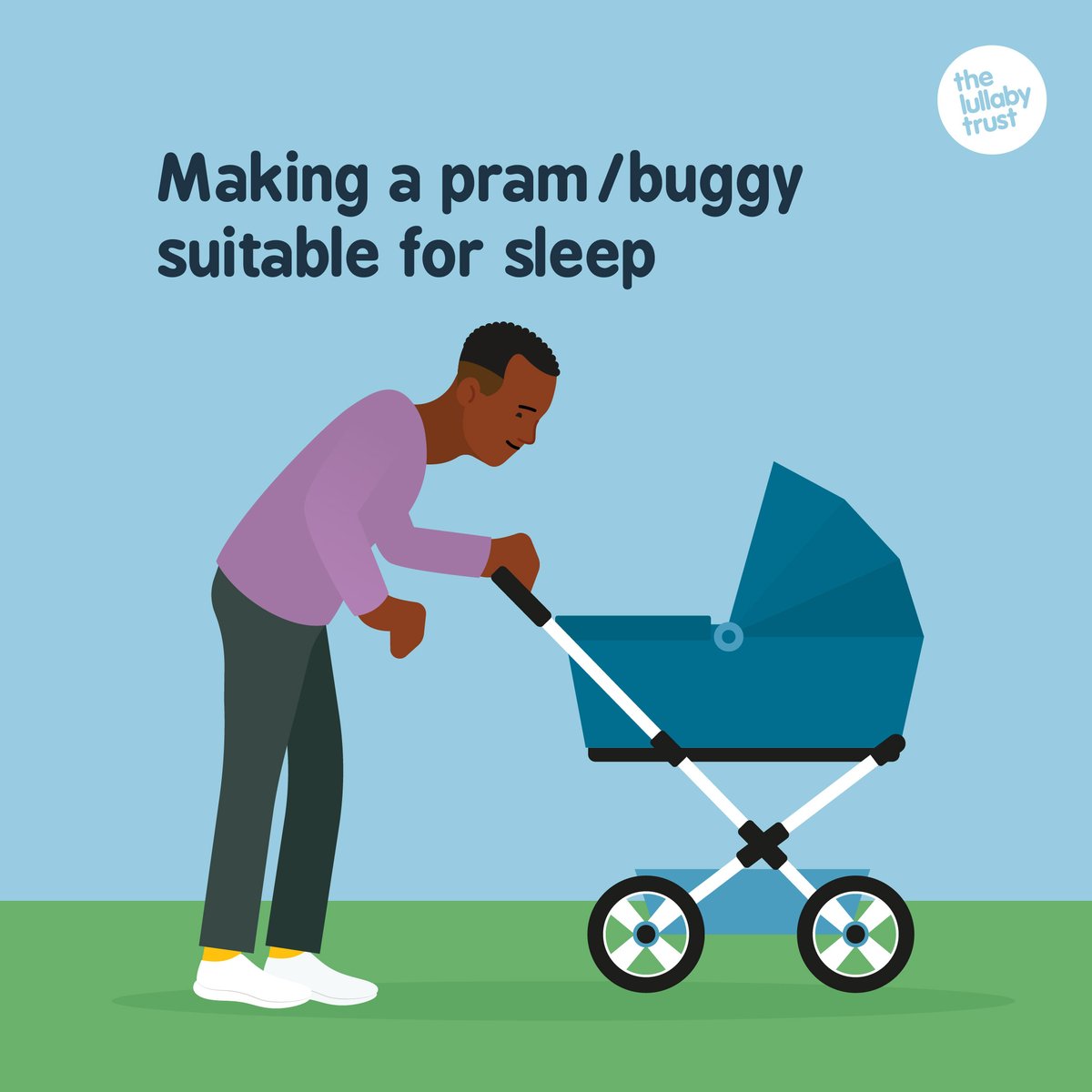 Pram mattresses need to be firm, flat and waterproof, just like cot mattresses. Even if your baby has moved past the carrycot stage and now sits up in a buggy, it’s important that there is still a lie-flat setting. Why? Sleeping in a sitting/sloped position can restrict breathing