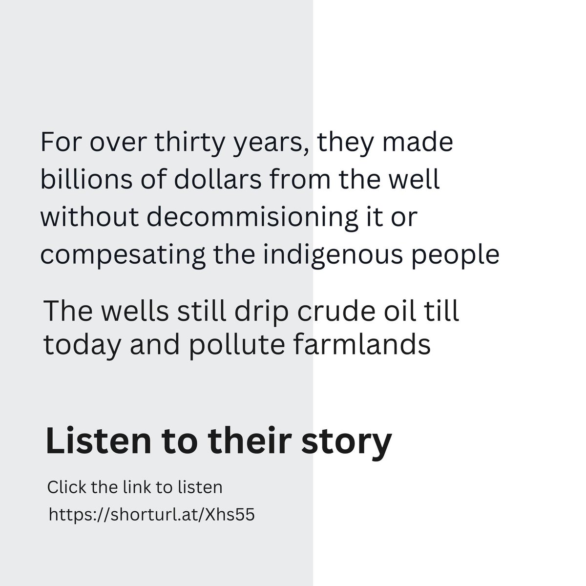 The Niger Delta is a crime scene. 

Listen here: tinyurl.com/e37cdnnx