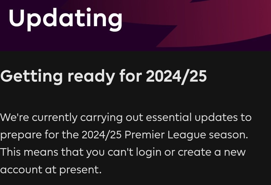 FPLHints's tweet photo. For the avoidance of any doubt and based on past precedents, you will see this message one more time before the game launches. Once this appears then it's a matter of a few hours max before the game goes live.

#FPLLaunchDay #FPLLowID https://t.co/bz7gVRZtCb