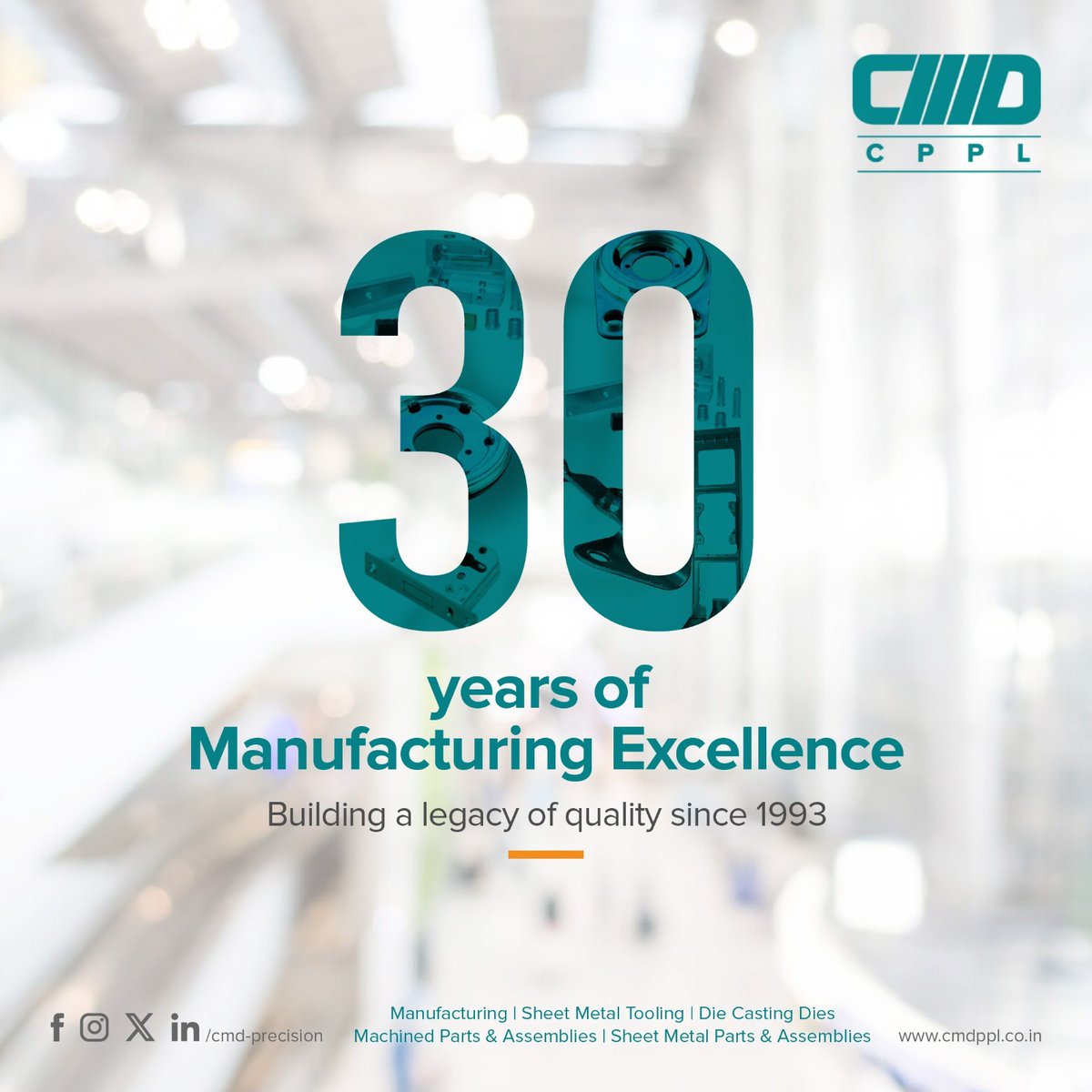 Cmd_Precision's tweet image. With 30+ years of expertise, CMD PPL has been turning concepts into reality. Our dedication to manufacturing excellence ensures precision and quality in every endeavour. 

#CMD #CPPL #PrecisionProducts #Manufacturing #excellence #legacy
