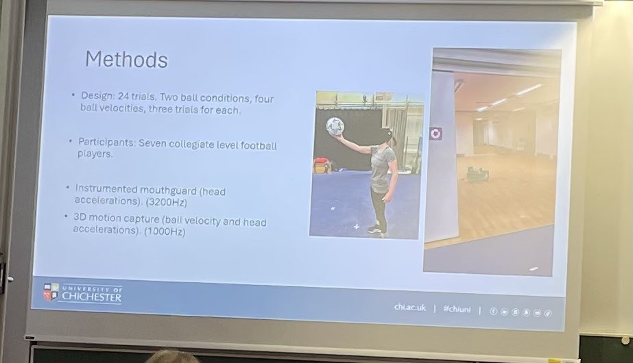 Great presentation by <a href="/levibentley/">levi</a> at the <a href="/ISBSOFFICIAL/">ISBS</a> conference. Good insight to head impacts in female football #ISBS #soccer #headsafe <a href="/chiuni/">University of Chichester</a> <a href="/ChiUni_Research/">Research@UoC</a>