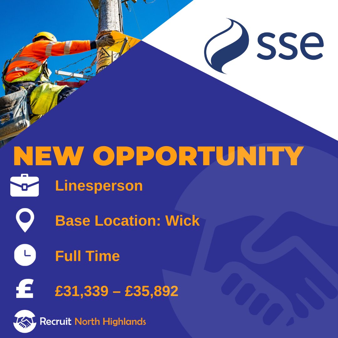Recruit North Highlands (@recruit_nh) on Twitter photo π <a href="/SSE/">SSE - A Better World of Energy</a> is hiring a Linesperson in Wick, Caithness! Be at the heart of our network, powering change & growing your career.
β‘ Ready for the challenge? Apply here: ow.ly/L5f650SCt3w
#Caithness #NorthHighlands #CareerOpportunity π <a href="/SSE/">SSE - A Better World of Energy</a> is hiring a Linesperson in Wick, Caithness! Be at the heart of our network, powering change & growing your career.
β‘ Ready for the challenge? Apply here: ow.ly/L5f650SCt3w
#Caithness #NorthHighlands #CareerOpportunity