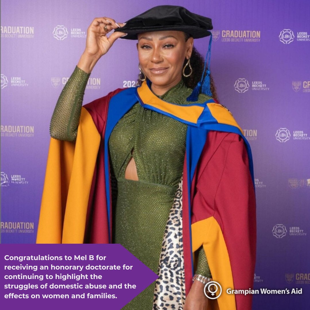 Grampian Women's Aid (@gwomensaid) on Twitter photo π <a href="/officialmelb/">Melanie Janine Brown MBE</a> received an honorary doctorate for her campaigning efforts against domestic abuse.
No woman or child should be subjected to domestic abuse.
<a href="/GWomensAid/">Grampian Women's Aid</a> can helpπ: Call 01224 593381 or email info@grampianwomensaid.com
bbc.co.uk/news/articles/β¦ π <a href="/officialmelb/">Melanie Janine Brown MBE</a> received an honorary doctorate for her campaigning efforts against domestic abuse.
No woman or child should be subjected to domestic abuse.
<a href="/GWomensAid/">Grampian Women's Aid</a> can helpπ: Call 01224 593381 or email info@grampianwomensaid.com
bbc.co.uk/news/articles/β¦