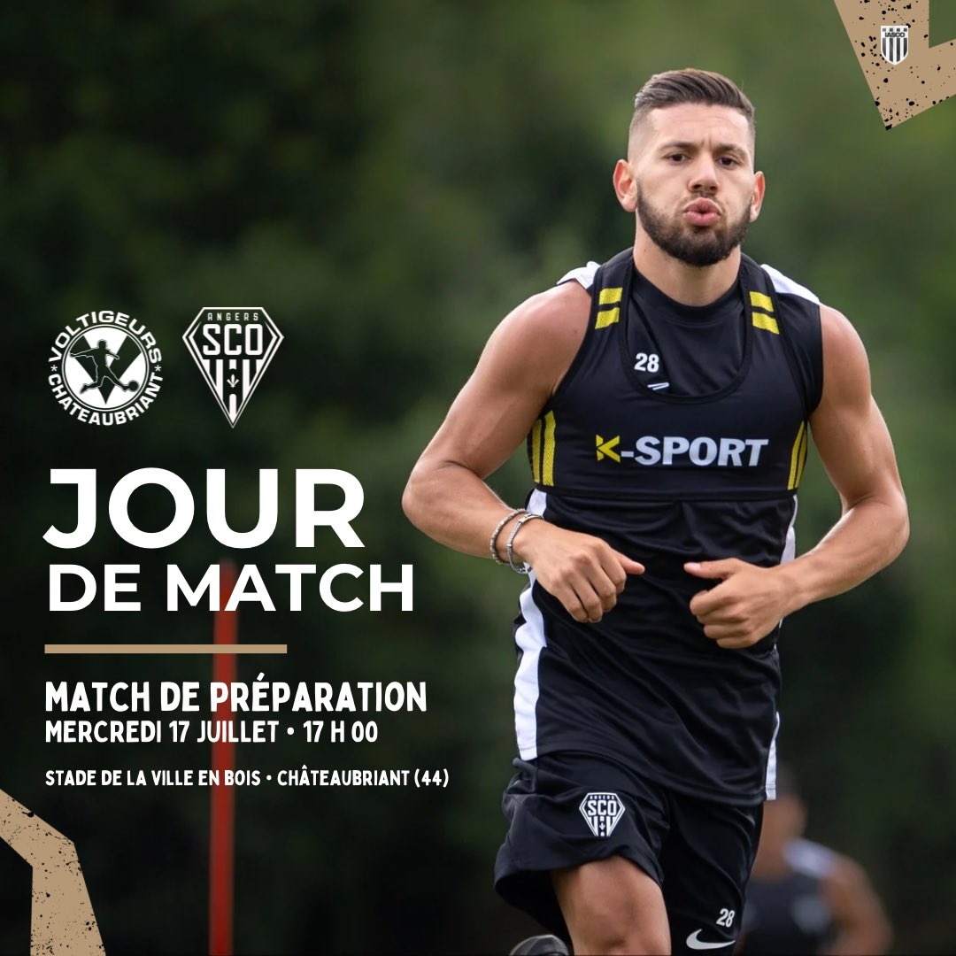 IncroyableSCO's tweet photo. ⚽️ 𝐉𝐎𝐔𝐑 𝐃𝐄 𝐌𝐀𝐓𝐂𝐇
🤝 Match de préparation
🆚 @Voltigeurs1907 (#N2)
🕔 17h
🏟️ Stade la Ville en Bois
📍 Châteaubriant (44)
🎟️ Tarifs : 6€ (adultes) et 3€ (5-12 ans)
#Prepa #AngersSCO #VCSCO ⚫️⚪️ https://t.co/EAQK2h5pdM